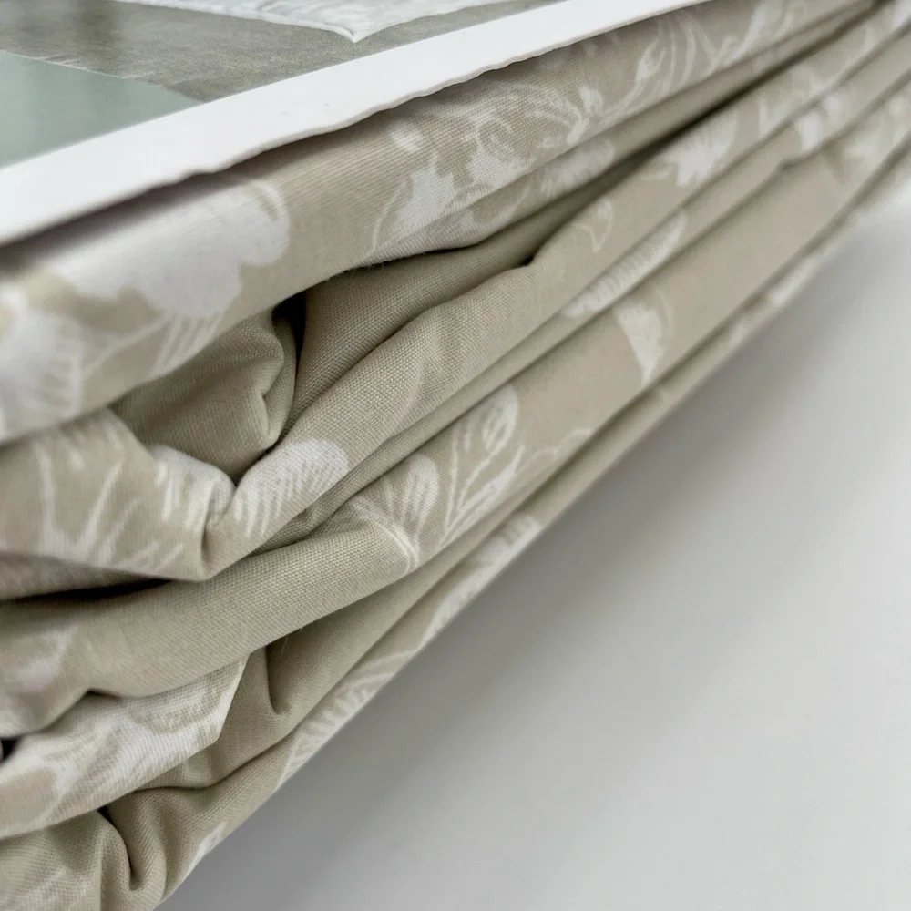 Cabbages & Roses Queen Duvet Set 3pc Taupe Neutral Floral Paris‎ Rose LINEN